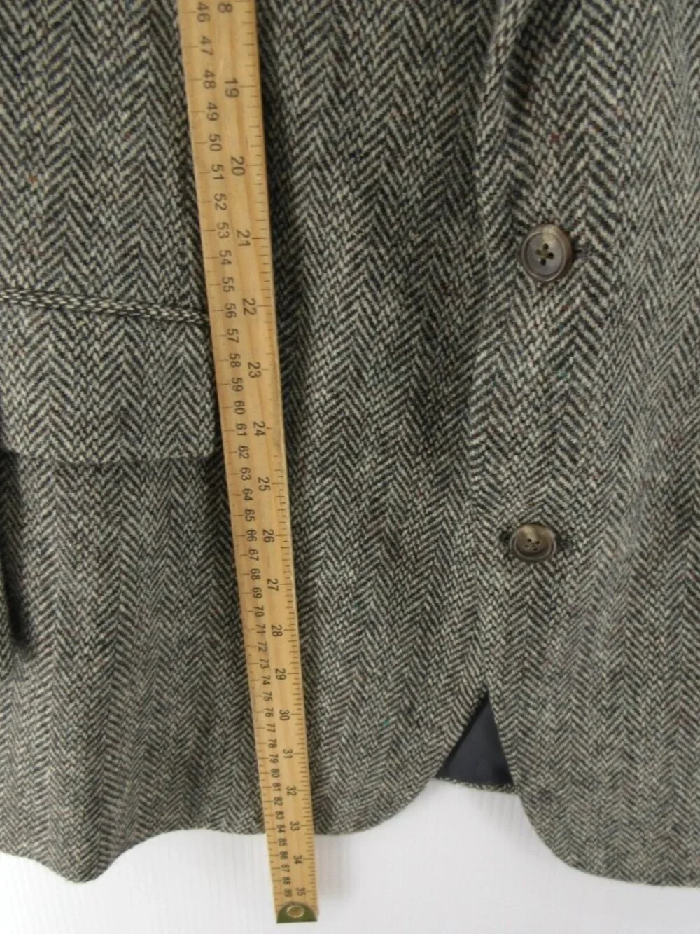 VINTAGE Polo Ralph Lauren Sport Coat 46 L Blazer Tweed Herringbone USA
